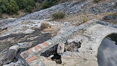 an den heißen Schwefelquellen in Therma