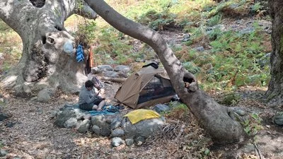 Unser Lager im Wald bei Therma